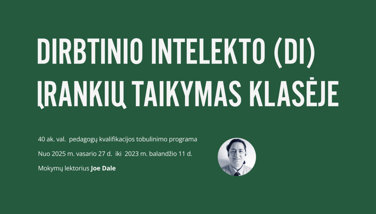 Dirbtinio intelekto (DI) įrankių taikymas klasėje